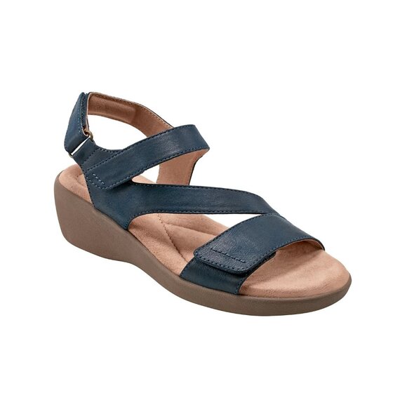 Easy Spirit Womens Kimberly Strappy Low Wedge Sandals Blue 8 MSRP $69 - Picture 1 of 5
